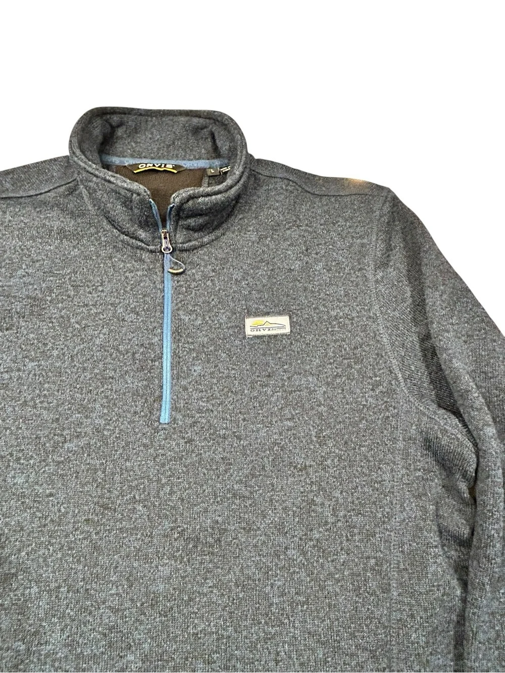 ORVIS Half Zip Pullover Sweater Men’s Blue Heather L Casual Outdoor